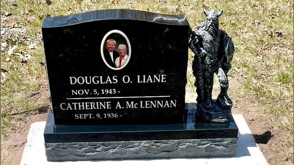 Viking statue stolen from gravestone in cemetery on Lac Mille Lacs, sheriff says — WCCO / CBS Minnesota, White Bear Lake Community news