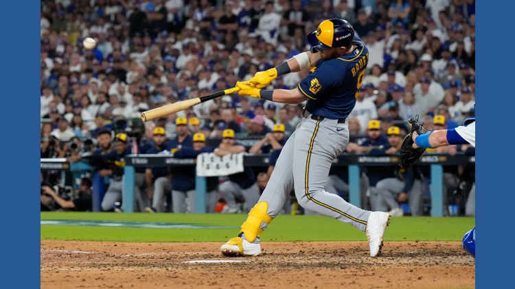 Brewers stun Dodgers with back-to-back homers in 7th inning and take 3-0 lead in NLCS with 6-2 win — KARE 11 Sports, White Bear Lake Sports news